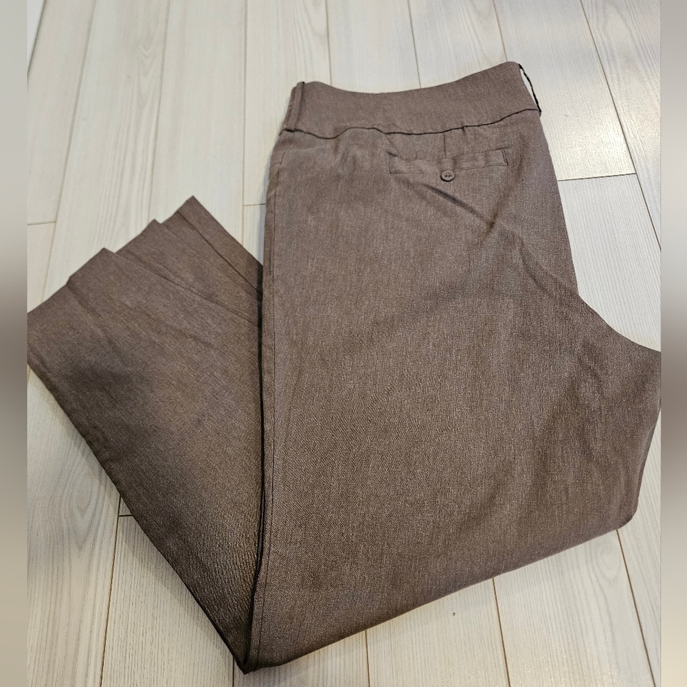 Women's Brown Pants Size 26 Stretchy high rise pull on plus size